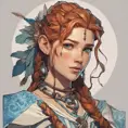 Anime portrait of Aloy, Highly Detailed, Intricate, Artstation, Beautiful, Digital Painting, Sharp Focus, Concept Art, Elegant by Alphonse Mucha