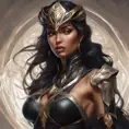 Alluring matte portrait of a beautiful Sivir wearing black leather, 8k, Highly Detailed, Intricate, Half Body, Realistic, Sharp Focus, Volumetric Lighting, Fantasy, Elegant by Stanley Artgerm Lau, Alphonse Mucha, WLOP