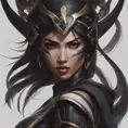 Alluring matte portrait of a beautiful Akali wearing black leather, 8k, Highly Detailed, Intricate, Half Body, Realistic, Sharp Focus, Volumetric Lighting, Fantasy, Elegant by Stanley Artgerm Lau, Alphonse Mucha, WLOP