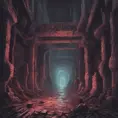 Hyper Detailed illustration of an eerie dystopian underground dungeon, 8k, Gothic and Fantasy, Horror, Epic, Sharp Focus, Deviantart by Alena Aenami