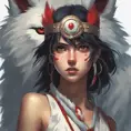 Alluring portrait of princess mononoke, 4k, 4k resolution, 8k, Hyper Detailed, Anime by Stanley Artgerm Lau, Stefan Kostic