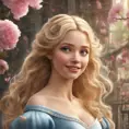 Cinderella, Atmospheric, High Definition, Highly Detailed, Hyper Detailed, Intricate Artwork, Intricate Details, Masterpiece, Ultra Detailed, Closeup of Face, Half Body, Beautiful, Gorgeous, Unimaginable Beauty, Blonde Hair, Large Eyes, Perfect Face, Pretty Face, Rosy Cheeks, Small Nose, Smiling, Matte Painting, Spring, Sunny Day, Sharp Focus, Centered, Beautifully Lit, Closeup Portrait, Portrait, Fantasy, Colorful, Vivid by Stefan Kostic