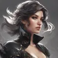 Alluring matte portrait of the beautiful Fiora in black, 8k, Highly Detailed, Intricate, Realistic, Sharp Focus, Volumetric Lighting, Fantasy, Elegant by Stanley Artgerm Lau, Alphonse Mucha, WLOP, Stefan Kostic