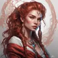 Alluring matte portrait of the beautiful Aloy in dark red, 8k, Highly Detailed, Intricate, Realistic, Sharp Focus, Volumetric Lighting, Fantasy, Elegant by Stanley Artgerm Lau, Alphonse Mucha, WLOP, Stefan Kostic