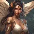 Alluring matte portrait of a beautiful Nidalee with wings, 8k, Highly Detailed, Intricate, Half Body, Realistic, Sharp Focus, Volumetric Lighting, Fantasy, Elegant by Stanley Artgerm Lau, Alphonse Mucha, WLOP