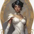 Cassandra cain in a wedding dress, riot entertainment, Realistic, Artgerm, Concept Art, Portrait by Alphonse Mucha, Greg Rutkowski