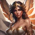 Alluring matte portrait of a beautiful Nidalee with wings, 8k, Highly Detailed, Intricate, Half Body, Realistic, Sharp Focus, Volumetric Lighting, Fantasy, Elegant by Stanley Artgerm Lau, Alphonse Mucha, WLOP