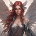 Alluring matte portrait of a beautiful Katarina with wings, 8k, Highly Detailed, Intricate, Half Body, Realistic, Sharp Focus, Volumetric Lighting, Fantasy, Elegant by Stanley Artgerm Lau, Alphonse Mucha, WLOP