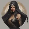 Alluring matte portrait of a beautiful veiled Nidalee wearing a black veil, 8k, Highly Detailed, Intricate, Half Body, Realistic, Sharp Focus, Volumetric Lighting, Fantasy, Elegant by Stanley Artgerm Lau, Alphonse Mucha, WLOP