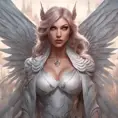 Alluring matte portrait of a beautiful Katarina with wings, 8k, Highly Detailed, Intricate, Half Body, Realistic, Sharp Focus, Volumetric Lighting, Fantasy, Elegant by Stanley Artgerm Lau, Alphonse Mucha, WLOP