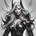 Alluring matte portrait of a fierce beautiful Irelia in black, 8k, Highly Detailed, Intricate, Half Body, Realistic, Sharp Focus, Volumetric Lighting, Fantasy, Elegant by Stanley Artgerm Lau, WLOP, Stefan Kostic