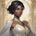 Cassandra cain in a wedding dress, riot entertainment, Realistic, Artgerm, Concept Art, Portrait by Alphonse Mucha, Greg Rutkowski