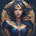 Alluring matte portrait of the beautiful Kayle in dark blue, 8k, Highly Detailed, Intricate, Realistic, Sharp Focus, Volumetric Lighting, Fantasy, Elegant by Stanley Artgerm Lau, Alphonse Mucha, WLOP, Stefan Kostic