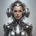 Alluring highly detailed matte portrait of a beautiful cyborg in the style of Stefan Kostic, 8k, High Definition, Highly Detailed, Intricate, Half Body, Realistic, Sharp Focus, Fantasy, Elegant