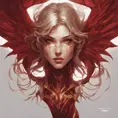 Alluring matte portrait of the beautiful Kayle in dark red, 8k, Highly Detailed, Intricate, Realistic, Sharp Focus, Volumetric Lighting, Fantasy, Elegant by Stanley Artgerm Lau, Alphonse Mucha, WLOP, Stefan Kostic