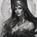 Alluring matte portrait of a beautiful veiled Nidalee wearing a black veil, 8k, Highly Detailed, Intricate, Half Body, Realistic, Sharp Focus, Volumetric Lighting, Fantasy, Elegant by Stanley Artgerm Lau, Alphonse Mucha, WLOP