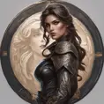 Alluring matte portrait of a beautiful Kassandra wearing black leather, 8k, Highly Detailed, Intricate, Half Body, Realistic, Sharp Focus, Volumetric Lighting, Fantasy, Elegant by Stanley Artgerm Lau, Alphonse Mucha, WLOP