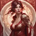 Alluring matte portrait of the beautiful Fiora in dark red, 8k, Highly Detailed, Intricate, Realistic, Sharp Focus, Volumetric Lighting, Fantasy, Elegant by Stanley Artgerm Lau, Alphonse Mucha, WLOP, Stefan Kostic