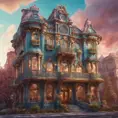 art nuveau exterior fantasy colorful building office space futuristic rococco baroques victorian, 8k, Highly Detailed, Hyper Detailed, Masterpiece, Vintage Illustration, Cinematic Lighting, Photo Realistic, Sharp Focus, Smooth, Octane Render, Digital Art, Vector Art, Soft