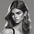 Anime portrait of Kaia Gerber, Highly Detailed, Intricate, Artstation, Beautiful, Digital Painting, Sharp Focus, Concept Art, Elegant