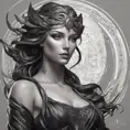 Alluring matte portrait of the beautiful goddess Artemis in black in the style of Stefan Kostic, 8k, Highly Detailed, Intricate, Realistic, Sharp Focus, Volumetric Lighting, Fantasy, Elegant by Stanley Artgerm Lau, Alphonse Mucha, WLOP