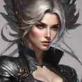 Alluring matte portrait of a beautiful Fiora wearing black leather, 8k, Highly Detailed, Intricate, Half Body, Realistic, Sharp Focus, Volumetric Lighting, Fantasy, Elegant by Stanley Artgerm Lau, Alphonse Mucha, WLOP, Stefan Kostic