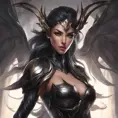 Alluring matte portrait of a fierce beautiful Irelia in black, 8k, Highly Detailed, Intricate, Half Body, Realistic, Sharp Focus, Volumetric Lighting, Fantasy, Elegant by Stanley Artgerm Lau, WLOP, Stefan Kostic