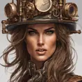 Steampunk portrait of Alessandra Ambrosio, Highly Detailed, Intricate, Artstation, Beautiful, Digital Painting, Sharp Focus, Concept Art, Elegant