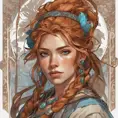 Anime portrait of Aloy, Highly Detailed, Intricate, Artstation, Beautiful, Digital Painting, Sharp Focus, Concept Art, Elegant by Alphonse Mucha