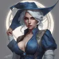 Alluring matte portrait of a beautiful Ciri wearing dark blue, 8k, Highly Detailed, Intricate, Half Body, Realistic, Sharp Focus, Volumetric Lighting, Fantasy, Elegant by Stanley Artgerm Lau, Alphonse Mucha, WLOP, Stefan Kostic