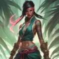 Matte portrait of Akali from League of Legends with tattoos, 8k, Highly Detailed, Powerful, Alluring, Artstation, Magical, Digital Painting, Photo Realistic, Sharp Focus, Volumetric Lighting, Concept Art by Stanley Artgerm Lau, Alphonse Mucha, Greg Rutkowski