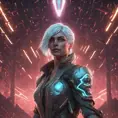 Portrait of Ciri as a Cyborg, 8k, Highly Detailed, Intricate, Intricate Artwork, Symmetry, Trending on Artstation, Cinematic Lighting, Octane Render, Iridescence, Abstract colors, Realism by Beeple, Dan Mumford, Greg Rutkowski, WLOP