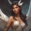 Alluring matte portrait of a beautiful Nidalee with wings, 8k, Highly Detailed, Intricate, Half Body, Realistic, Sharp Focus, Volumetric Lighting, Fantasy, Elegant by Stanley Artgerm Lau, Alphonse Mucha, WLOP