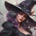 Alluring portrait of Kiki the witch in the style of Stefan Kostic, 4k, 4k resolution, 8k, Highly Detailed, Hyper Detailed, Beautiful, Digital Painting, Sharp Focus, Anime, Fantasy by Stanley Artgerm Lau