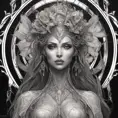 Alluring matte portrait of the beautiful goddess of death Ker in black, 8k, Highly Detailed, Intricate, Realistic, Sharp Focus, Volumetric Lighting, Fantasy, Elegant by Stanley Artgerm Lau, Alphonse Mucha, WLOP