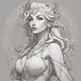 Alluring matte portrait of a beautiful Nidalee, 8k, Highly Detailed, Intricate, Half Body, Realistic, Sharp Focus, Volumetric Lighting, Fantasy, Elegant by Alphonse Mucha