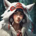 portrait of princess mononoke, 4k, 4k resolution, 8k, Hyper Detailed, Anime by Stanley Artgerm Lau