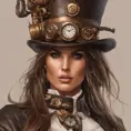 Steampunk portrait of Alessandra Ambrosio, Highly Detailed, Intricate, Artstation, Beautiful, Digital Painting, Sharp Focus, Concept Art, Elegant