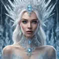 Alluring highly detailed matte portrait of a beautiful ice queen in the style of Stefan Kostic, 8k, High Definition, Highly Detailed, Intricate, Half Body, Realistic, Sharp Focus, Fantasy, Elegant