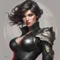 Alluring matte portrait of a beautiful Fiora wearing black leather, 8k, Highly Detailed, Intricate, Half Body, Realistic, Sharp Focus, Volumetric Lighting, Fantasy, Elegant by Stanley Artgerm Lau, Alphonse Mucha, WLOP, Stefan Kostic