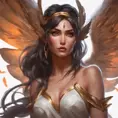 Alluring matte portrait of a beautiful Nidalee with wings, 8k, Highly Detailed, Intricate, Half Body, Realistic, Sharp Focus, Volumetric Lighting, Fantasy, Elegant by Stanley Artgerm Lau, Alphonse Mucha, WLOP