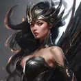 Alluring matte portrait of a fierce beautiful Irelia in black, 8k, Highly Detailed, Intricate, Half Body, Realistic, Sharp Focus, Volumetric Lighting, Fantasy, Elegant by Stanley Artgerm Lau, WLOP, Stefan Kostic