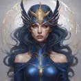 Alluring matte portrait of the beautiful Kayle in dark blue, 8k, Highly Detailed, Intricate, Realistic, Sharp Focus, Volumetric Lighting, Fantasy, Elegant by Stanley Artgerm Lau, Alphonse Mucha, WLOP, Stefan Kostic