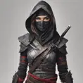 Alluring highly detailed matte portrait of beautiful female ninja wearing Assassin Creed armor in the style of Stefan Kostic, 8k, High Definition, Highly Detailed, Intricate, Half Body, Realistic, Sharp Focus, Fantasy, Elegant