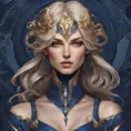 Alluring matte portrait of the beautiful Kayle in dark blue, 8k, Highly Detailed, Intricate, Realistic, Sharp Focus, Volumetric Lighting, Fantasy, Elegant by Stanley Artgerm Lau, Alphonse Mucha, WLOP, Stefan Kostic