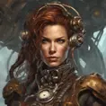 Steampunk portrait of Sarah Kerrigan, Highly Detailed, Intricate, Artstation, Beautiful, Digital Painting, Sharp Focus, Concept Art, Elegant