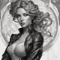 Alluring matte portrait of a beautiful A2 in black leather, 8k, Highly Detailed, Intricate, Half Body, Realistic, Sharp Focus, Volumetric Lighting, Fantasy, Elegant by Stanley Artgerm Lau, Alphonse Mucha, WLOP, Stefan Kostic