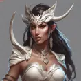 Alluring matte portrait of a beautiful Nidalee in the style of Stefan Kostic, 8k, Highly Detailed, Intricate, Half Body, Realistic, Sharp Focus, Volumetric Lighting, Fantasy, Elegant by Stanley Artgerm Lau, Greg Rutkowski