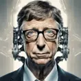 Alluring portrait of Bill Gates with a robot eye, High Definition, High Resolution, Intricate Details, Ultra Detailed, Cybernatic and Sci-Fi, Half Body, Biomechanical, Futuristic, Sci-Fi, Science Fiction, Matte Painting, Sharp Focus by Stefan Kostic