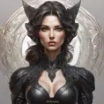 Alluring matte portrait of a beautiful Vex wearing black leather, 8k, Highly Detailed, Intricate, Half Body, Realistic, Sharp Focus, Volumetric Lighting, Fantasy, Elegant by Stanley Artgerm Lau, Alphonse Mucha, WLOP